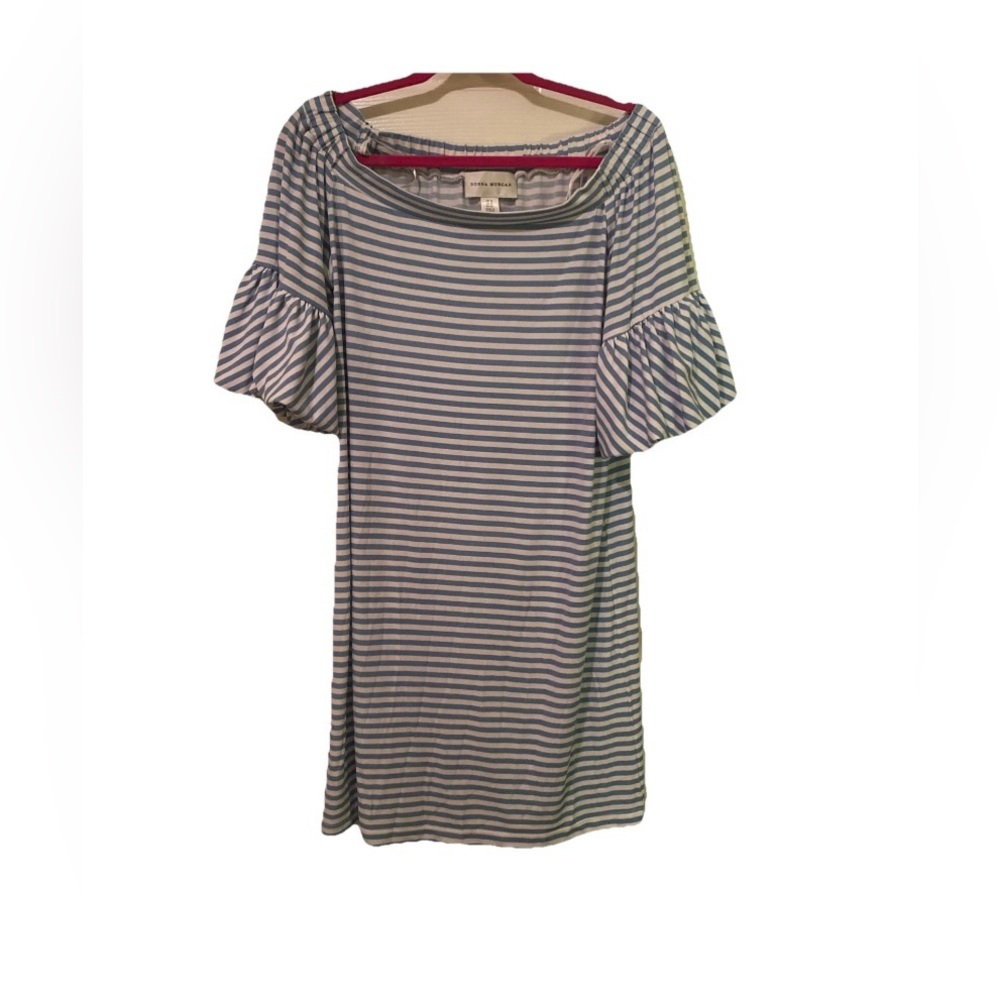 Donna Morgan Blue and White Striped Dress